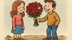 Vtip: Chlapec dá dívce 40 růží a...