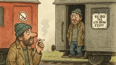 Vtip: Dva bezdomovci ve starých vagónech...