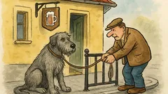 Vtip: Přijde chlap před hospodu s vlkodavem...