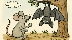 Vtip: Malá myška poprvé vidí netopýra