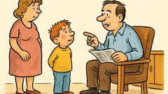 Vtip: Tatínek říká: Pepíčku, ukaž nám vysvědčení!