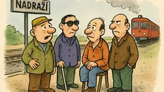 Vtip: Čtyři kamarádi stojí u nádraží...