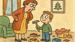 Vtip: Pepíčku, ty jsi rozbil všechny dárky?