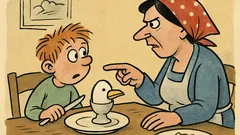 Vtip: Mami, to vajíčko je nějak divné!