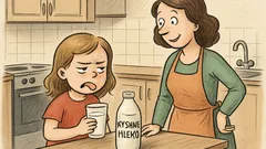 Vtip: Anička poprvé ochutná kysané mléko