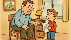 Vtip: Pepíček ukazuje tátovi vysvědčení