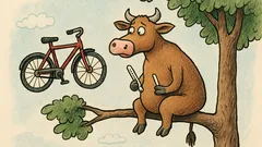 Vtip: Sedí kráva na stromě, přiletí k ní...