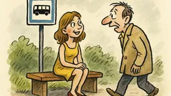 Vtip: Na autobusové zastávce čeká slečna...