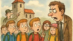 Vtip: Třída je na exkurzi a průvodce říká...