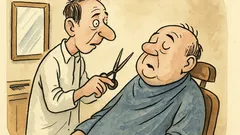 Vtip: Holič se ptá, necháme kotlety?