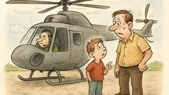 Vtip: Ptá se syn tatínka na vrtuli...