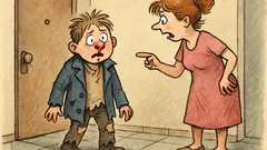 Vtip: Pepíček přijde domů s roztrženým kabátem