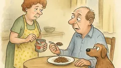 Vtip: Paní koupí manželovi konzervu na večeři