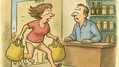 Vtip: Do obchodu vběhne žena s taškami...