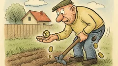 Vtip: Ryl jsem zahrádku a najednou koruna!