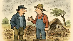 Vtip: Ptá se farmář Billa, poškodil ti uragán stodolu?