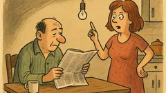 Vtip: Sedí muž u stolu a čte noviny