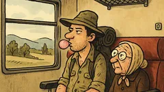 Vtip: Sedí tramp ve vlaku a žvýká žvýkačku