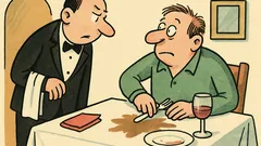 Vtip: Číšník přistihne hosta u stolu...